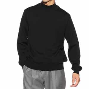 海島綿モックネックニットプルオーバー