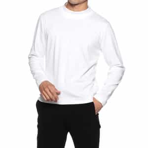 モックネックロングスリーブTシャツ
