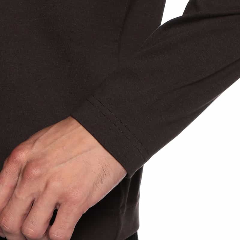 BARNEYS NEW YORK モックネックロングスリーブTシャツ BROWN