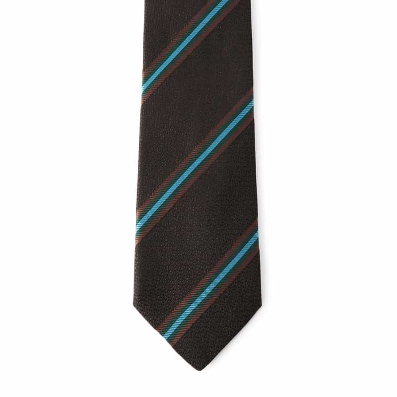 BARNEYS NEW YORK ストライプ柄タイ BROWN