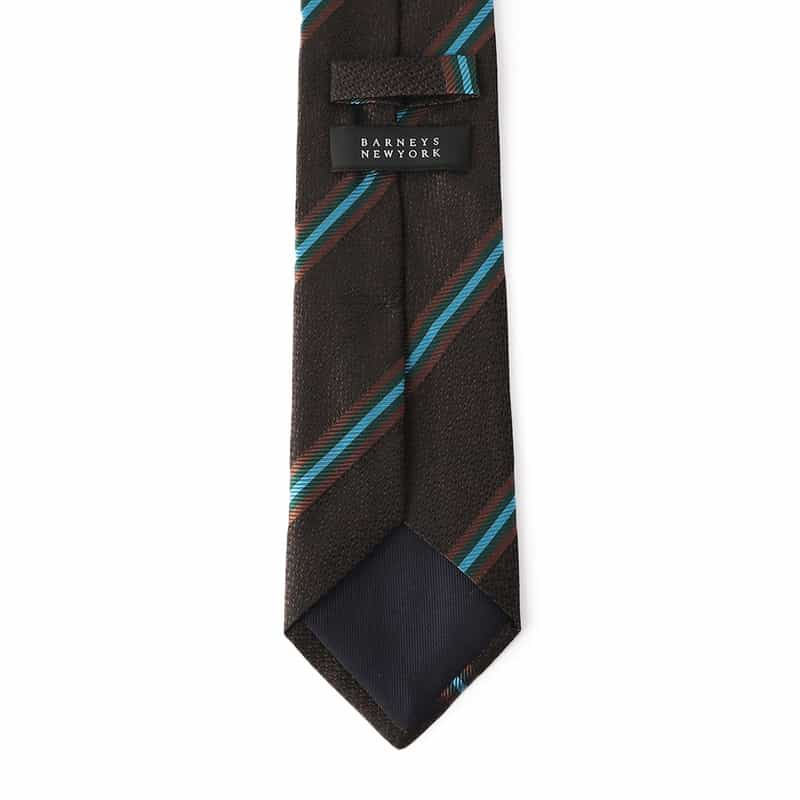 BARNEYS NEW YORK ストライプ柄タイ BROWN