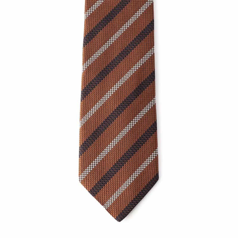 BARNEYS NEW YORK ストライプ柄タイ ORANGE