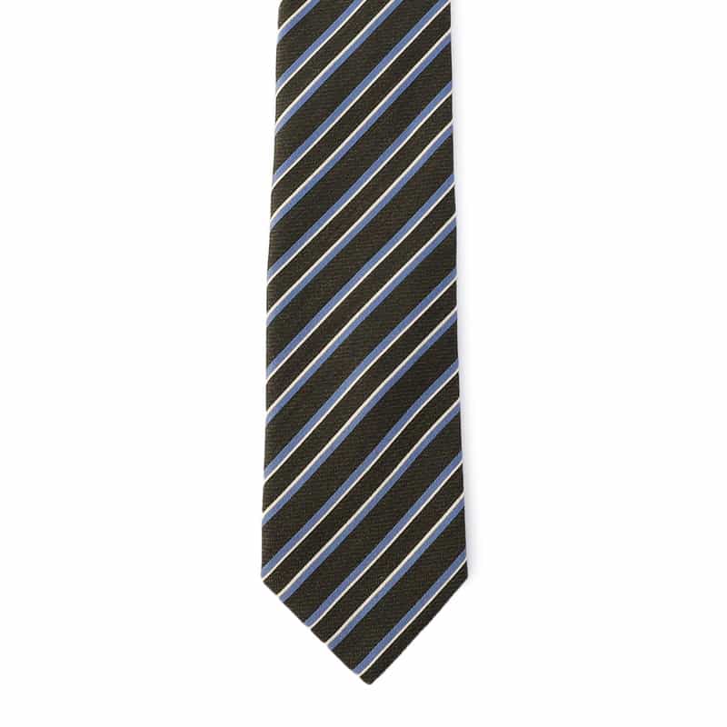 BARNEYS NEW YORK ストライプ柄タイ KHAKI