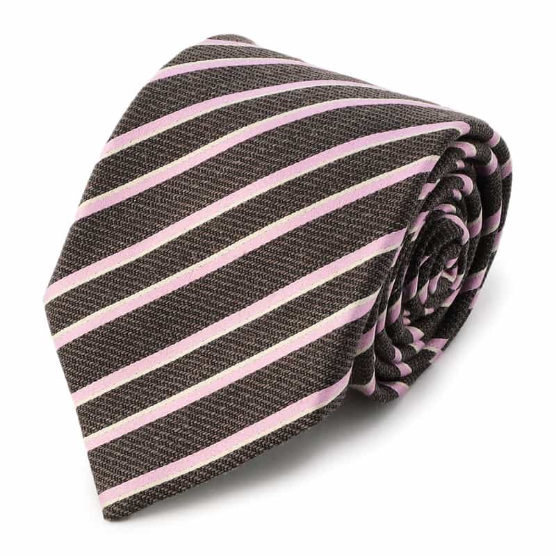 BARNEYS NEW YORK ストライプ柄タイ GRAY