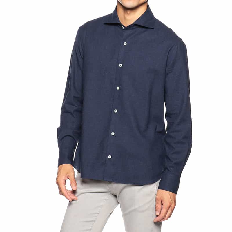 BARNEYS NEW YORK フランネルシャツ NAVY