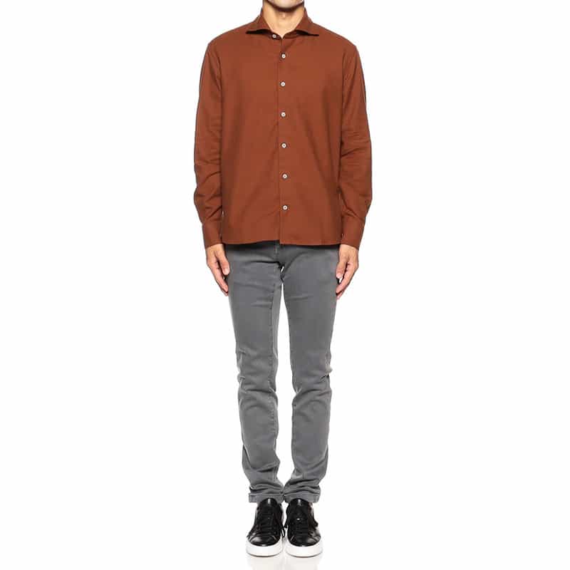 BARNEYS NEW YORK フランネルシャツ BROWN