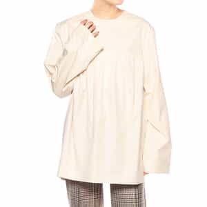 クルーネックロングスリーブブラウス