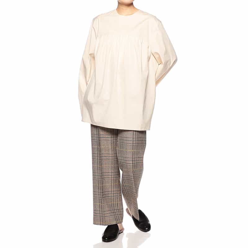 LEMAIRE クルーネックロングスリーブブラウス IVORY