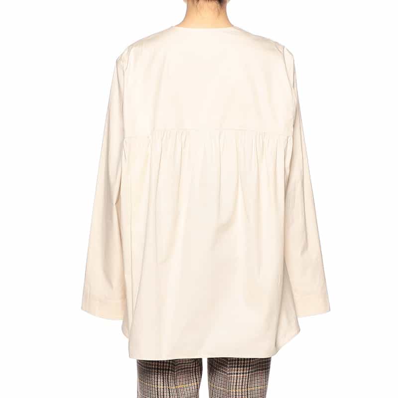 LEMAIRE クルーネックロングスリーブブラウス IVORY