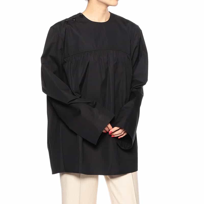 LEMAIRE クルーネックロングスリーブブラウス BLACK