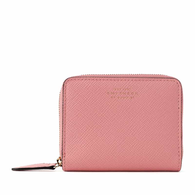 SMYTHSON "PANAMA"スモールジップウォレット PINK