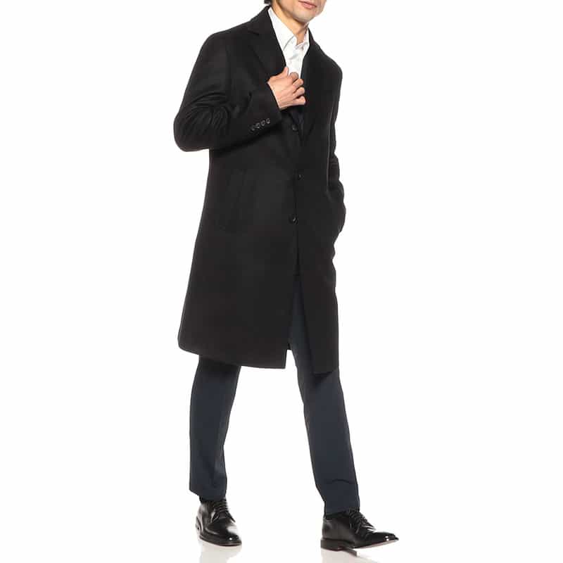 BARNEYS NEW YORK カシミヤチェスターコート NAVY