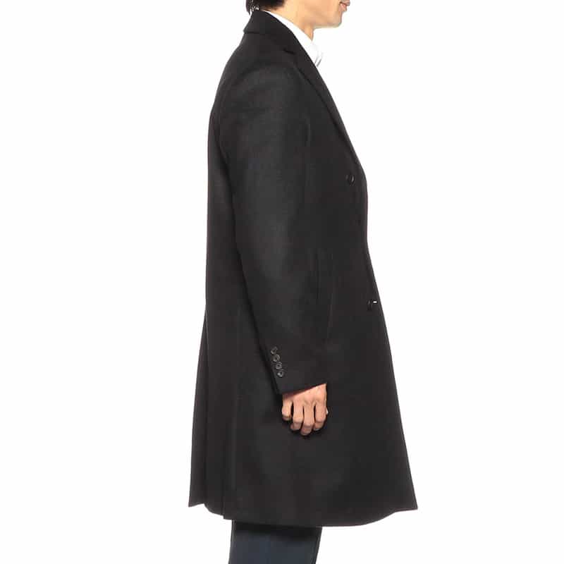 BARNEYS NEW YORK カシミヤチェスターコート NAVY