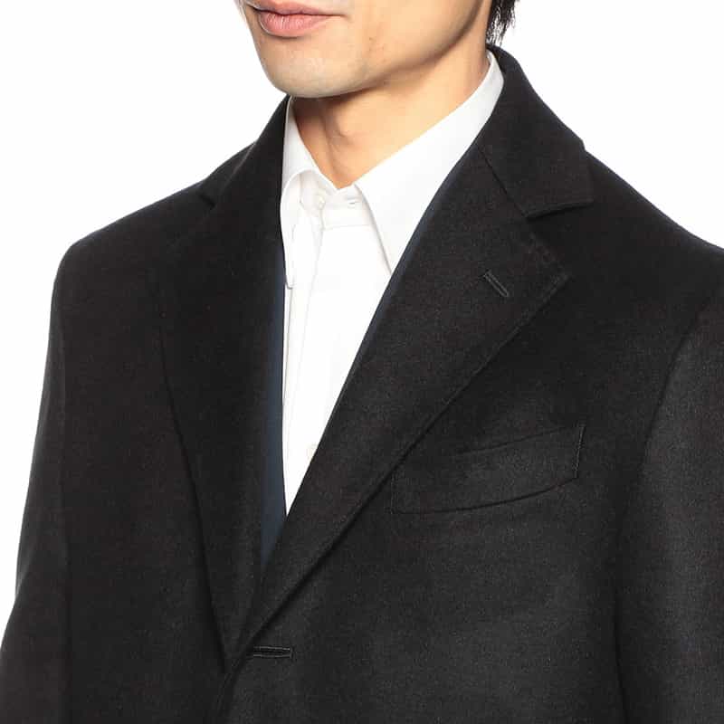 BARNEYS NEW YORK カシミヤチェスターコート NAVY
