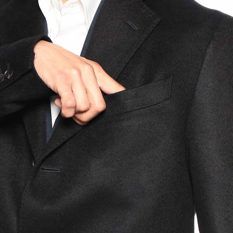 BARNEYS NEW YORK カシミヤチェスターコート NAVY
