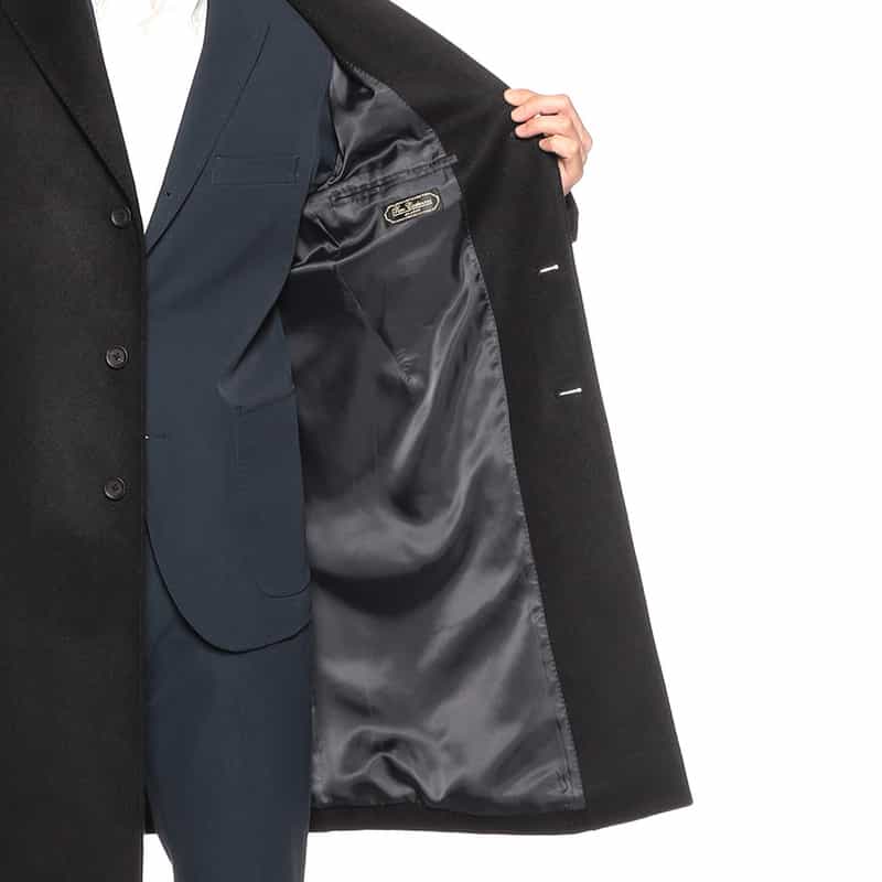 BARNEYS NEW YORK カシミヤチェスターコート NAVY