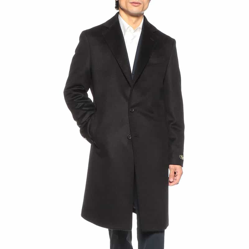 BARNEYS NEW YORK カシミヤチェスターコート BLACK