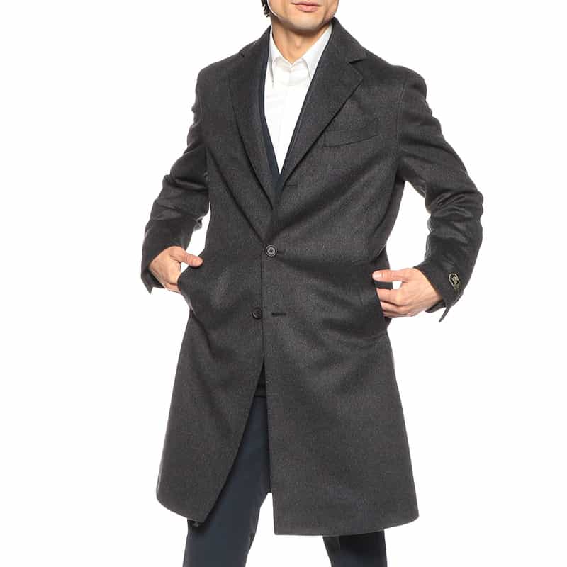 BARNEYS NEW YORK カシミヤチェスターコート GRAY
