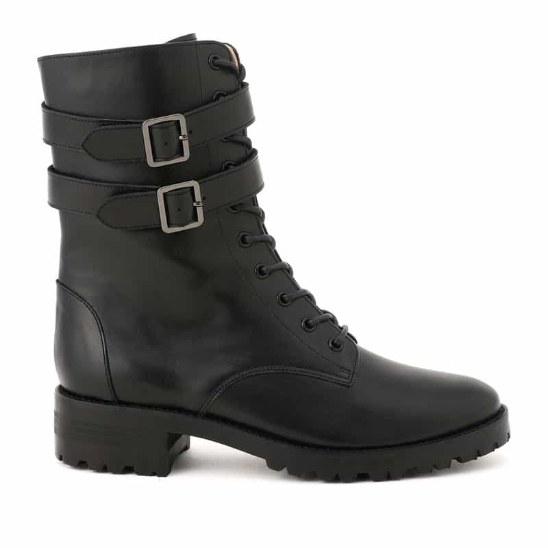 BARNEYS NEW YORK レースアップコンバットブーツ BLACK