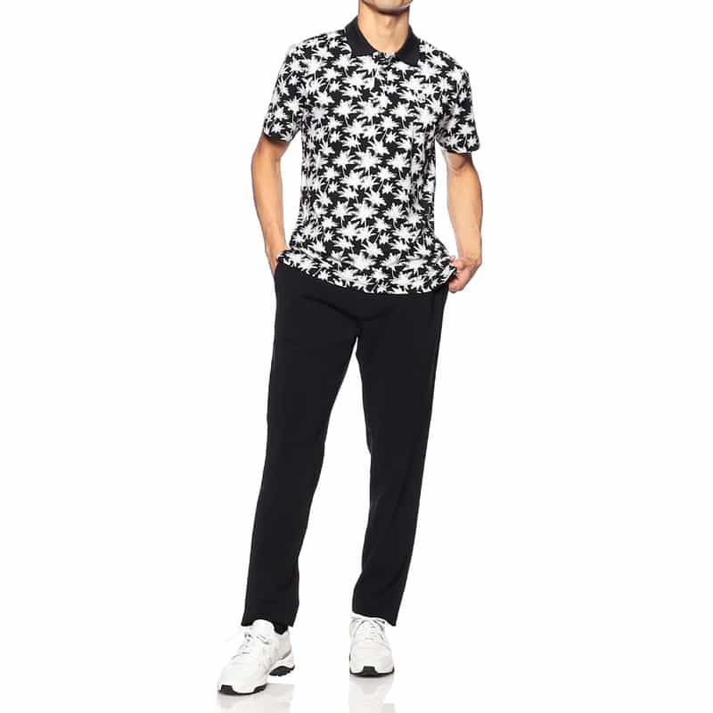 HYDROGEN プリントポロシャツ BLACK