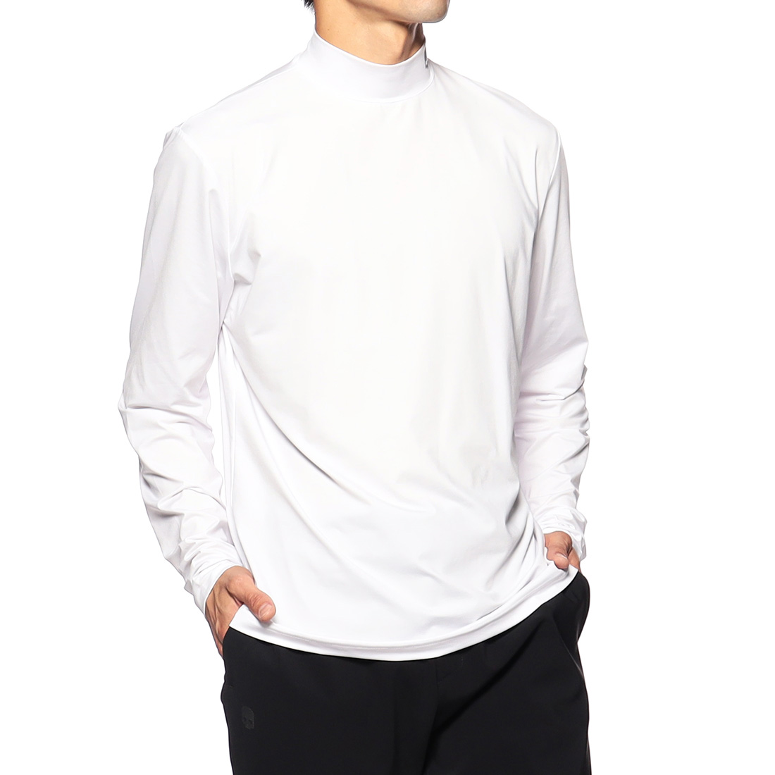 モックネックストレッチカットソー