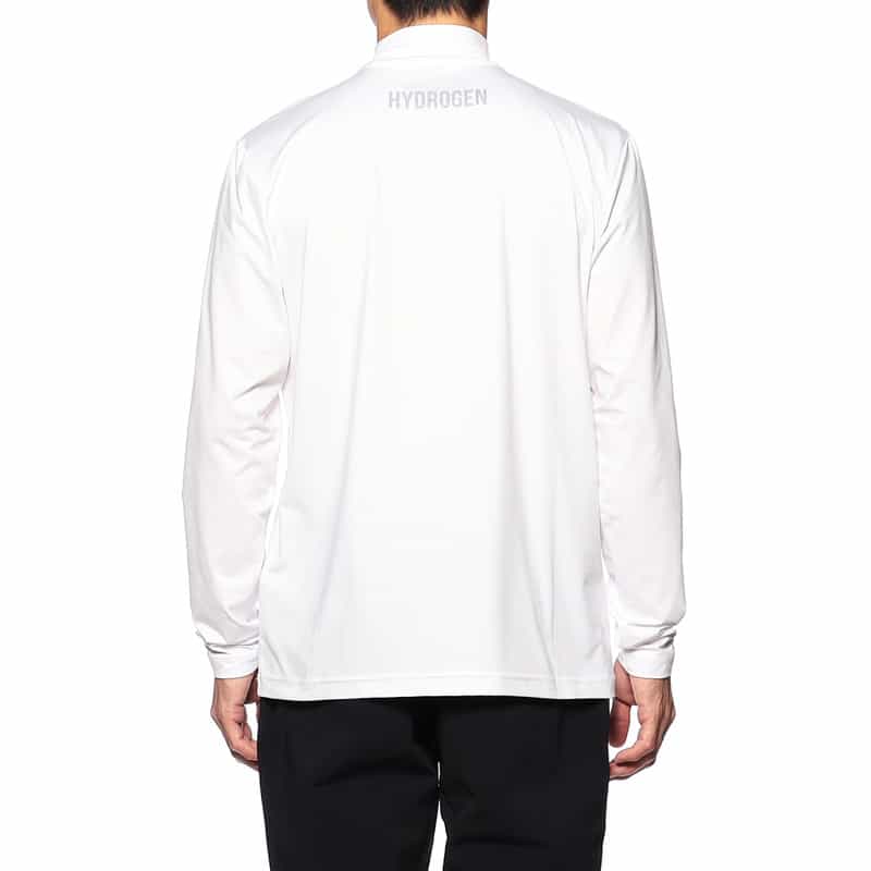 HYDROGEN モックネックストレッチカットソー WHITE