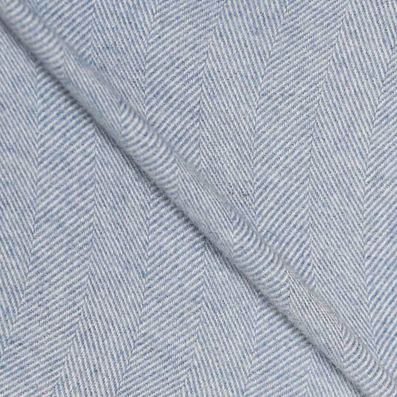 OSVALDO TRUCCHI ヘリンボーン柄フランネルシャツ “START“ BLUE