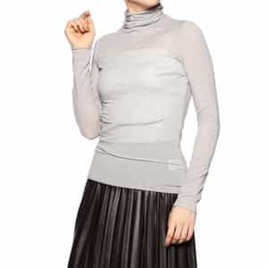 ウォッシャブルタートルネックシアーニットプルオーバー