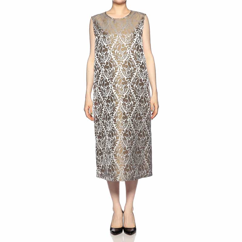 BARNEYS NEW YORK ジャカードコクーンドレス SILVER