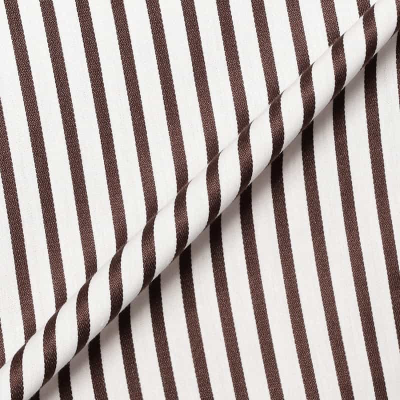 BARNEYS NEW YORK ウォッシャブル ドビーストライプ柄ブラウス BROWN