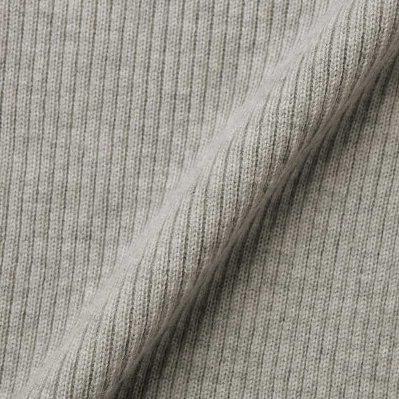 BARNEYS NEW YORK ウール素材 モックネック リブニットプルオーバー LIGHT GRAY