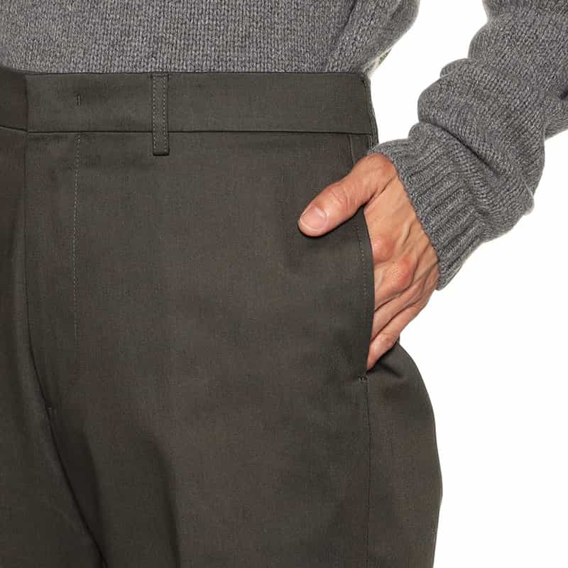 BIBLIOTHECA ストレートチノパンツ “OFFICER" KHAKI