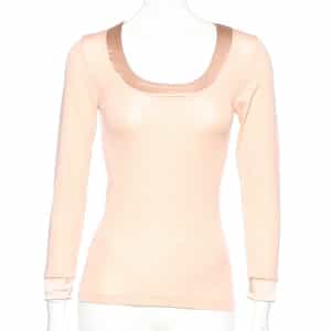 ウールシルクサテントリムプルオーバー