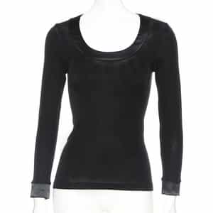 ウールシルクサテントリムプルオーバー