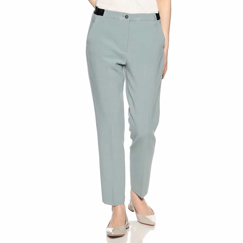 BARNEYS NEW YORK ウォッシャブルバックウエストゴムパンツ BLUE GREEN