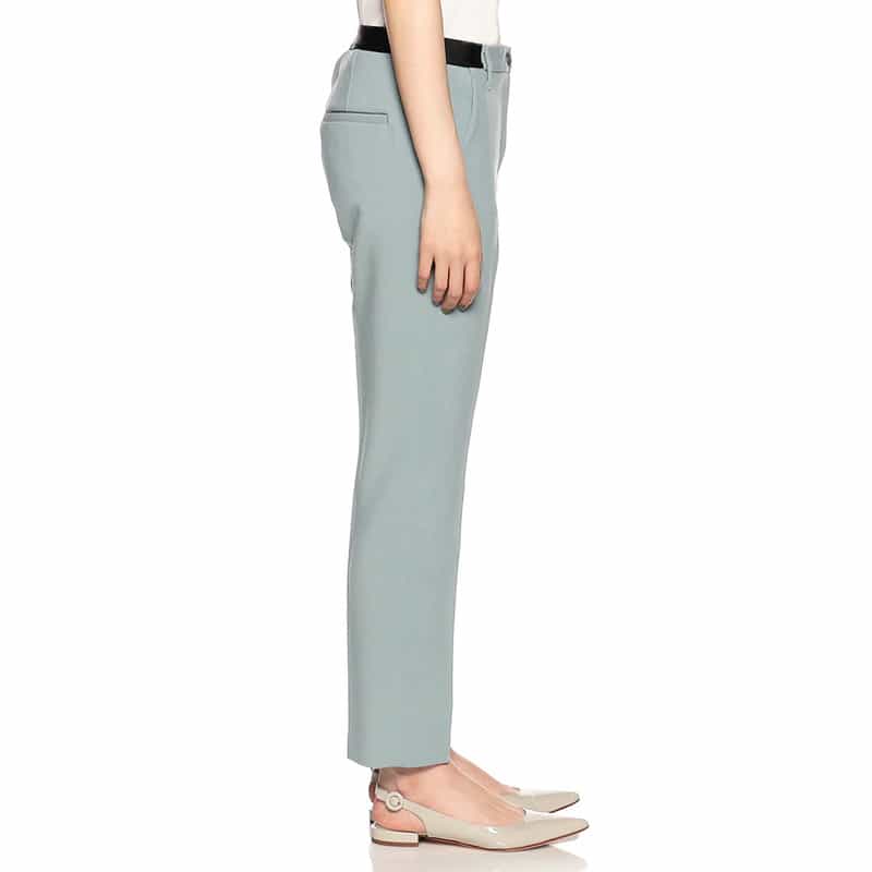 BARNEYS NEW YORK ウォッシャブルバックウエストゴムパンツ BLUE GREEN