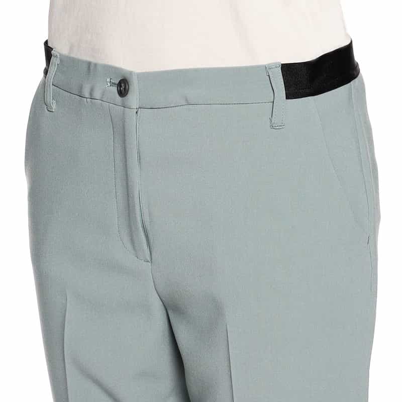 BARNEYS NEW YORK ウォッシャブルバックウエストゴムパンツ BLUE GREEN