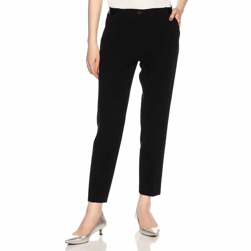 BARNEYS NEW YORK ウォッシャブルバックウエストゴムパンツ BLACK