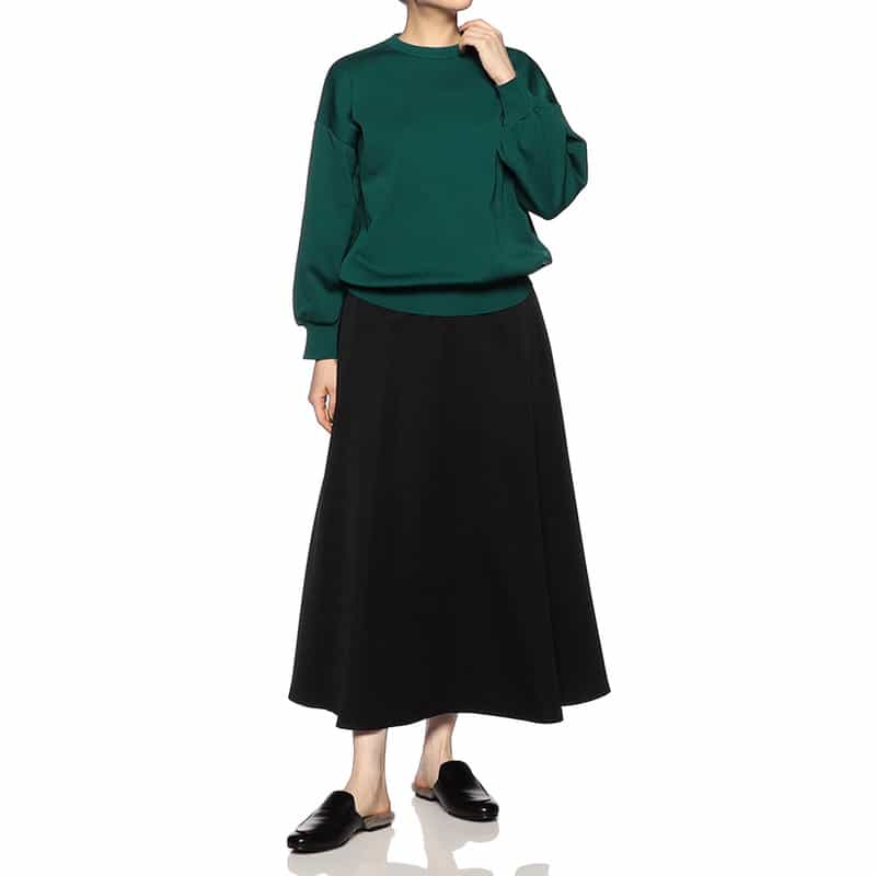 BARNEYS NEW YORK ウォッシャブルクルーネックニットプルオーバー GREEN