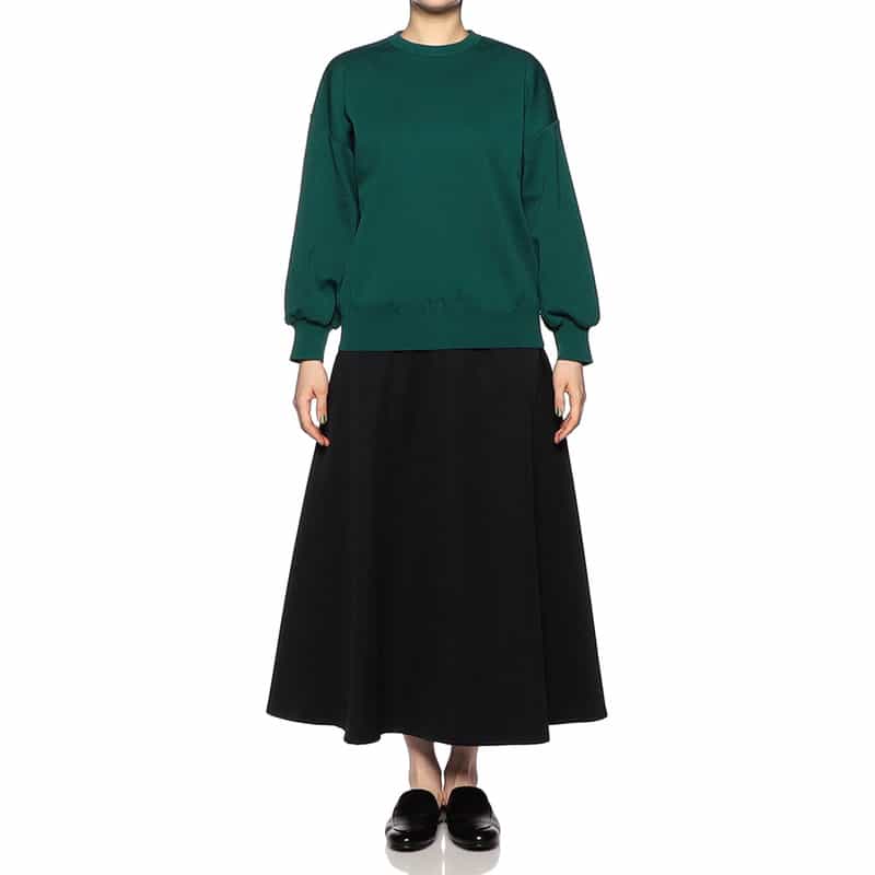BARNEYS NEW YORK ウォッシャブルクルーネックニットプルオーバー GREEN