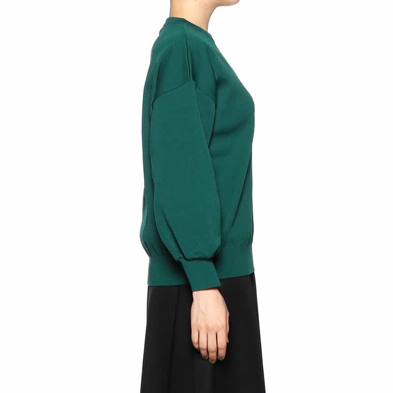 BARNEYS NEW YORK ウォッシャブルクルーネックニットプルオーバー GREEN