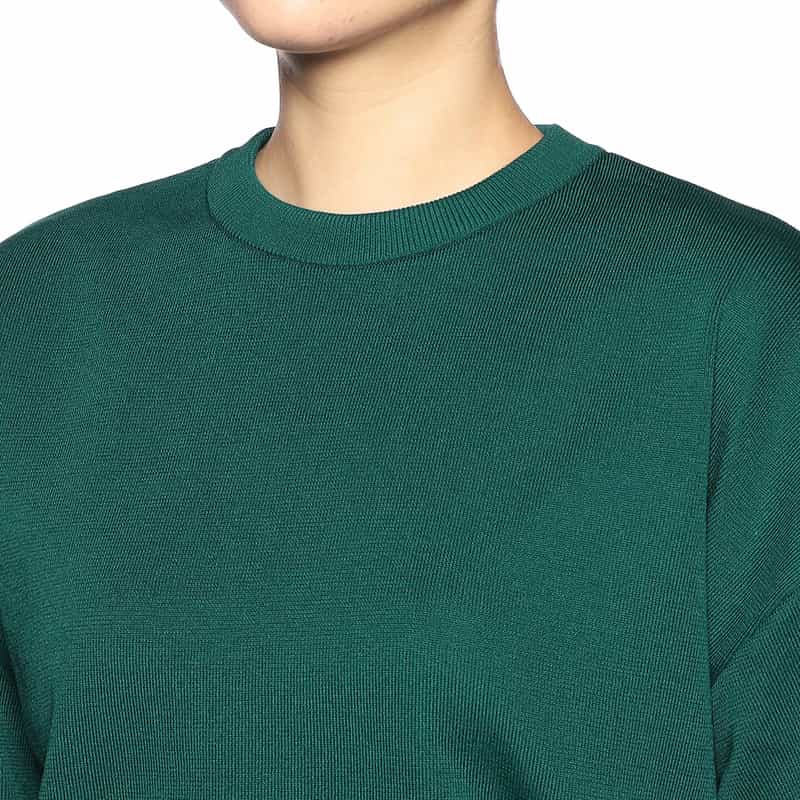 BARNEYS NEW YORK ウォッシャブルクルーネックニットプルオーバー GREEN