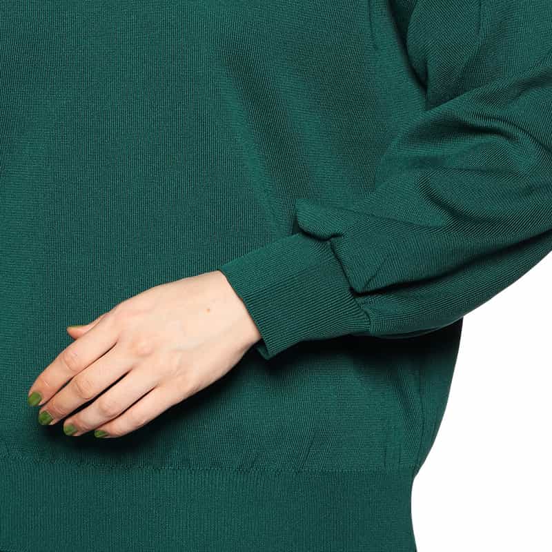 BARNEYS NEW YORK ウォッシャブルクルーネックニットプルオーバー GREEN