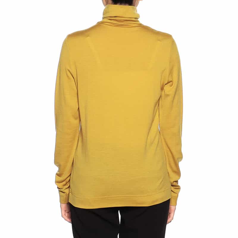 BARNEYS NEW YORK ウォッシャブルウールタートルネックニットプルオーバー MUSTARD