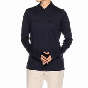 ウォッシャブルウール襟付きニットプルオーバー