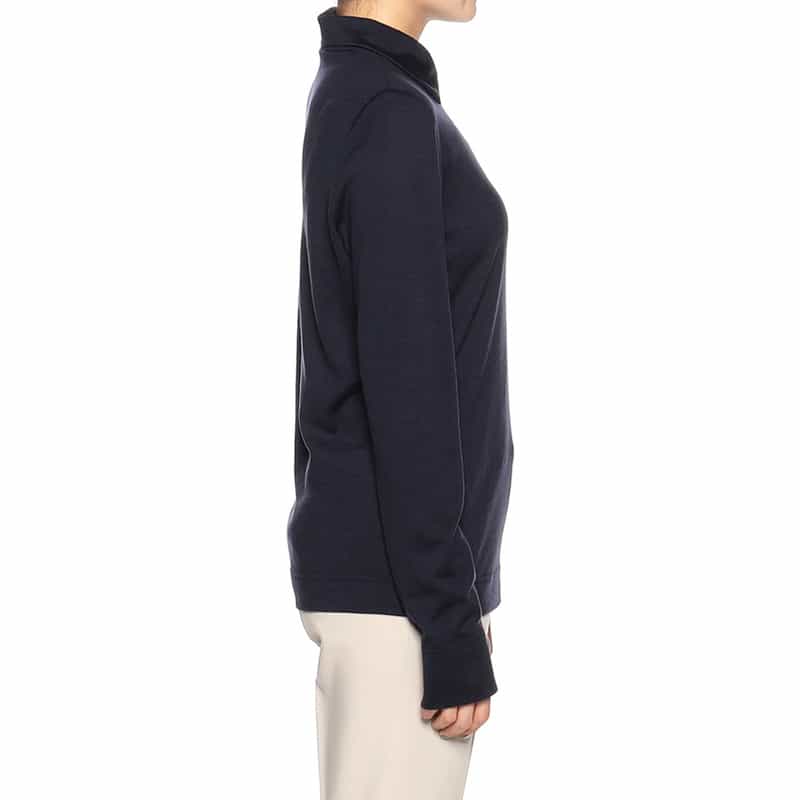 BARNEYS NEW YORK ウォッシャブルウール襟付きニットプルオーバー NAVY