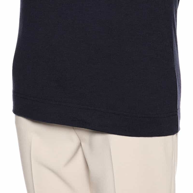 BARNEYS NEW YORK ウォッシャブルウール襟付きニットプルオーバー NAVY