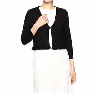 ウォッシャブルヘムフリルショートニットカーディガン