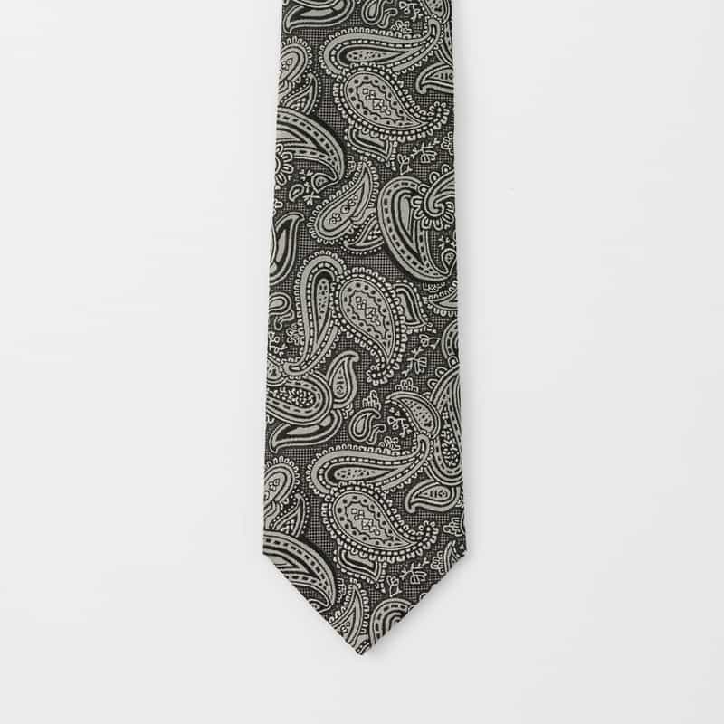 BARNEYS NEW YORK ペイズリー柄タイ GRAY