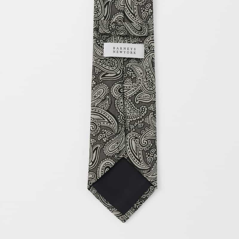 BARNEYS NEW YORK ペイズリー柄タイ GRAY